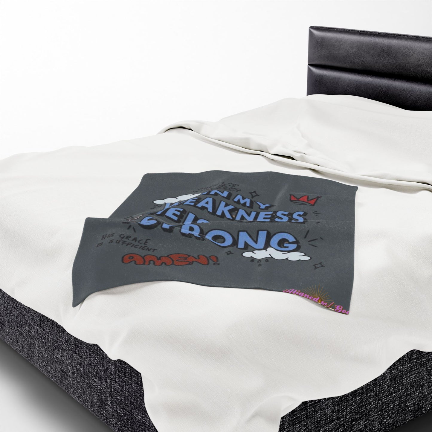 2 Corinthians 12:9 - Velveteen Plush Blanket