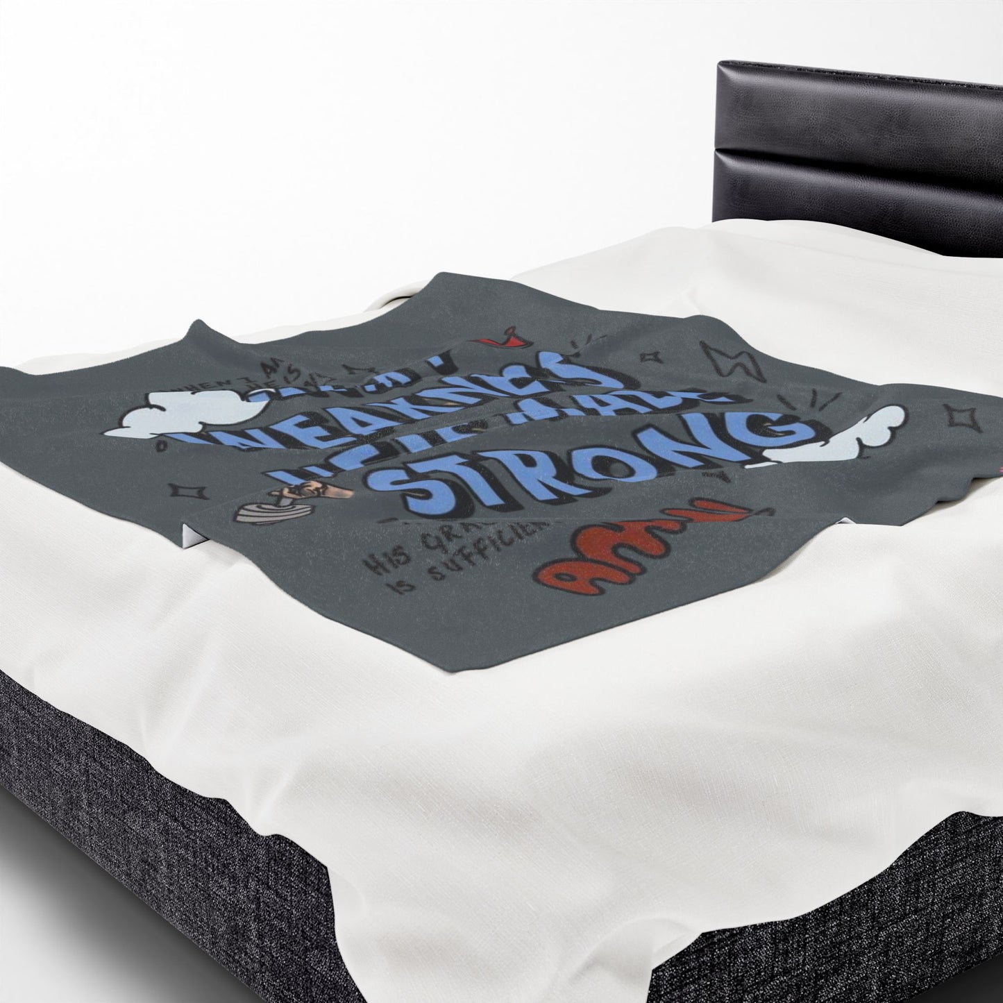 2 Corinthians 12:9 - Velveteen Plush Blanket