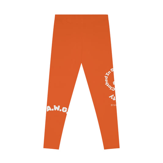 Ankle-Length Workout Leggings - Orange