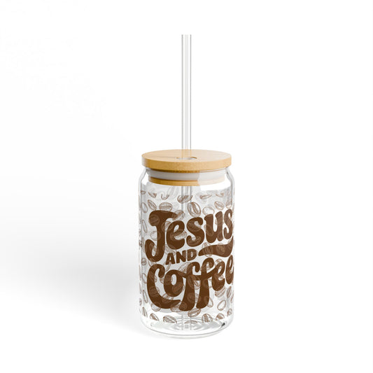 Sipper Glass - Jesus and Coffee