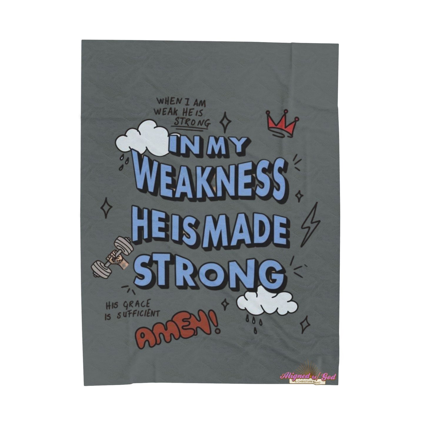 2 Corinthians 12:9 - Velveteen Plush Blanket