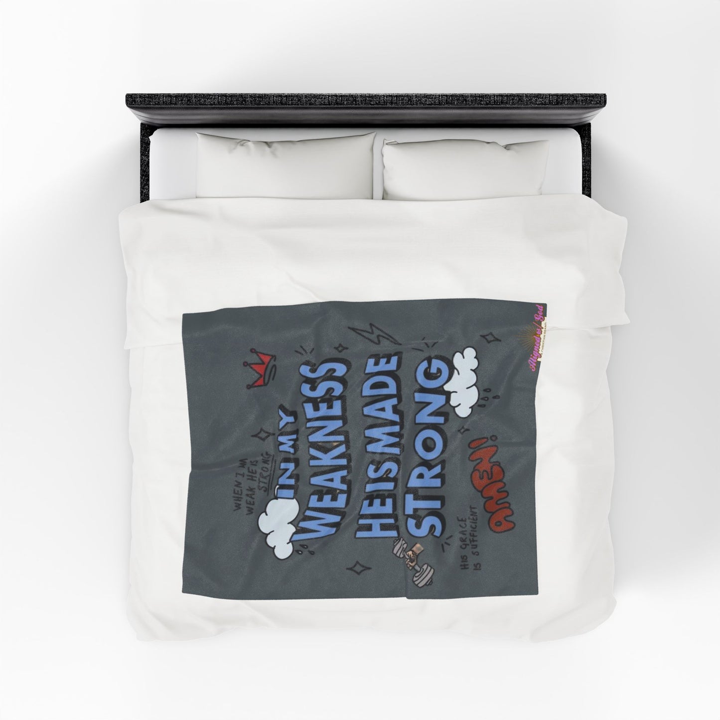 2 Corinthians 12:9 - Velveteen Plush Blanket