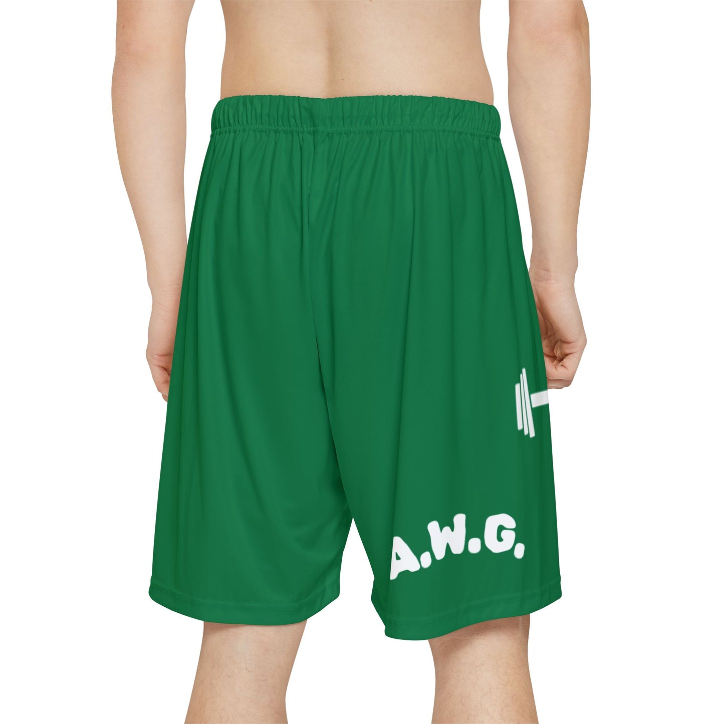 Gym Shorts - Dark Green/White