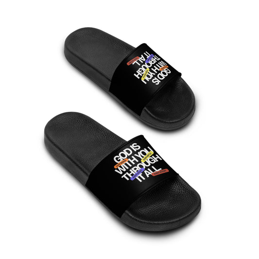 Women's Slide Sandals — God Is With You Through It All