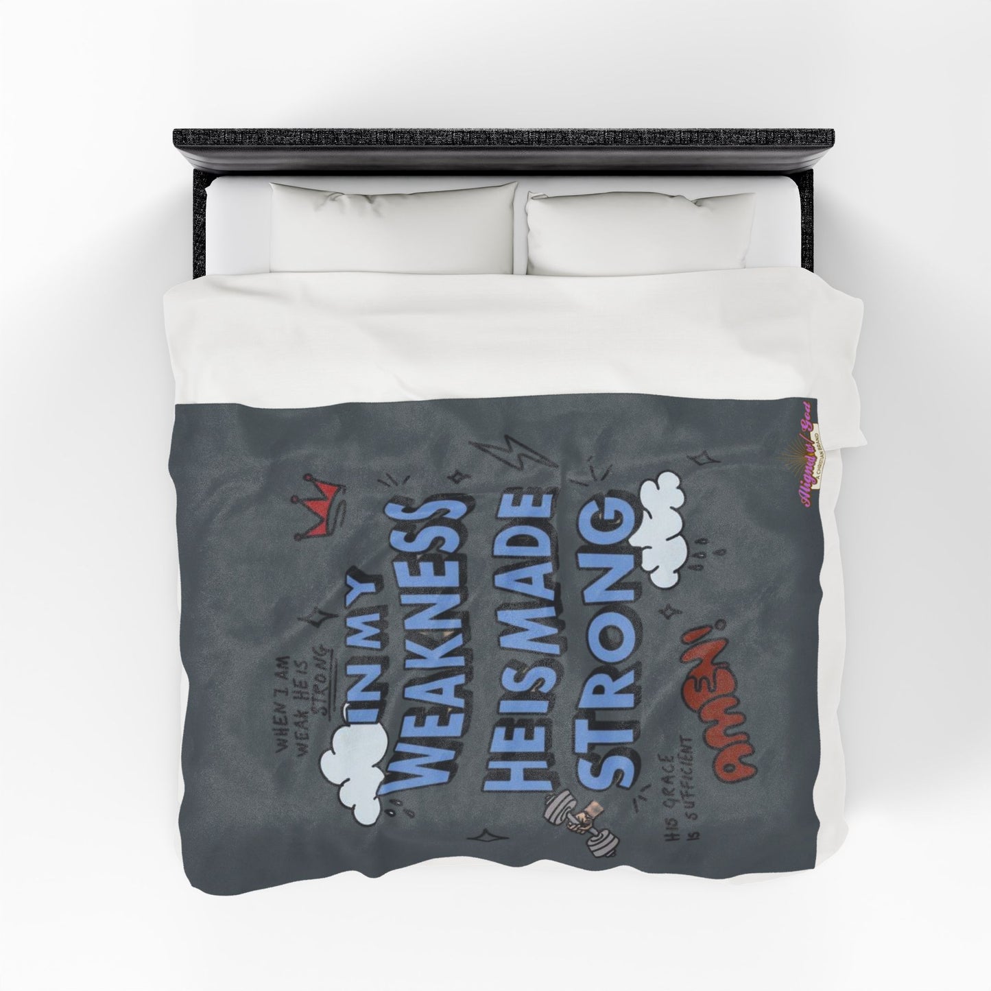 2 Corinthians 12:9 - Velveteen Plush Blanket