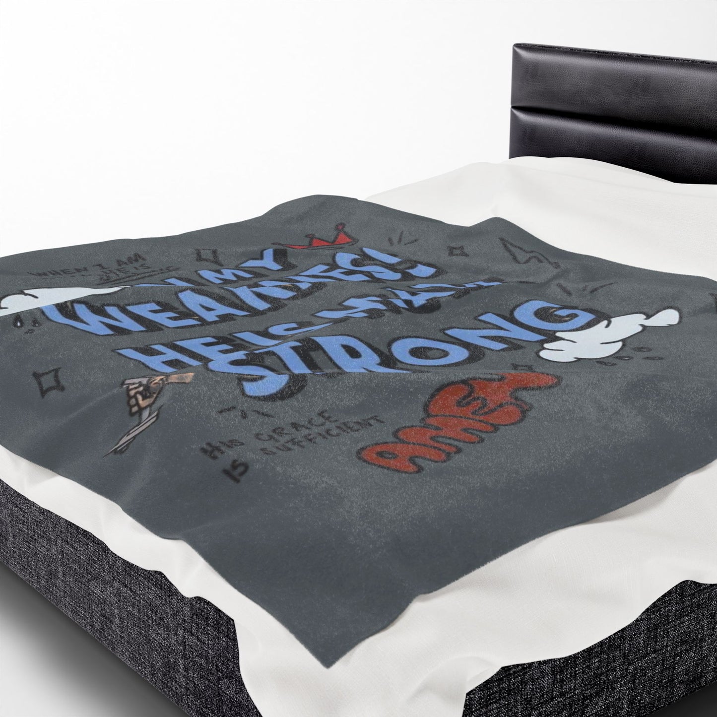 2 Corinthians 12:9 - Velveteen Plush Blanket