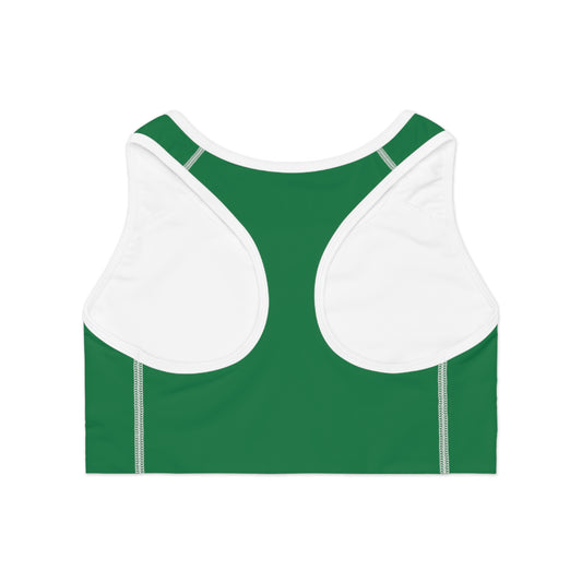 Layering Sports Bra - Dark Green/White
