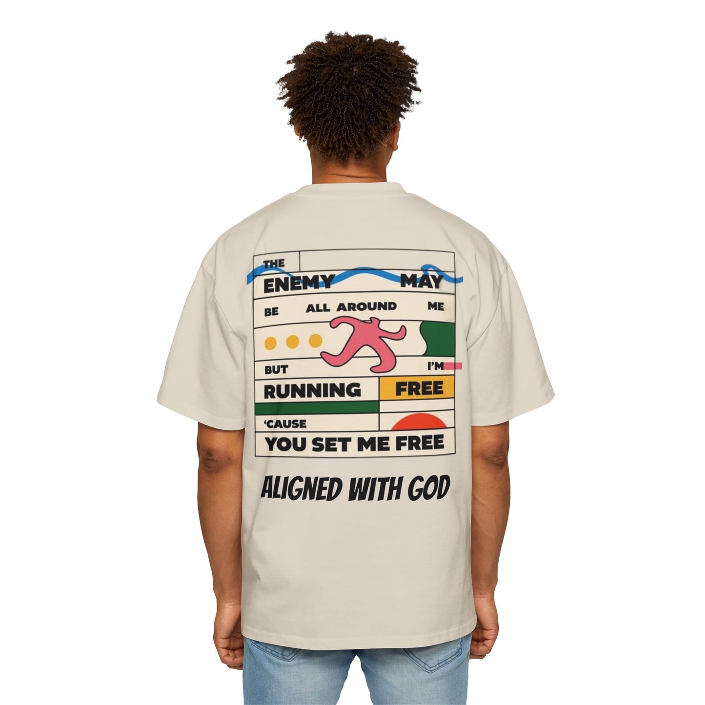 Jesus Set Me Free - Men's Heavy Oversized Tee