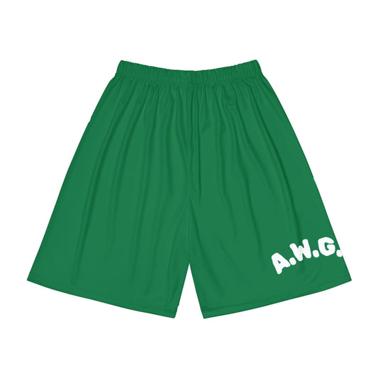 Gym Shorts - Dark Green/White
