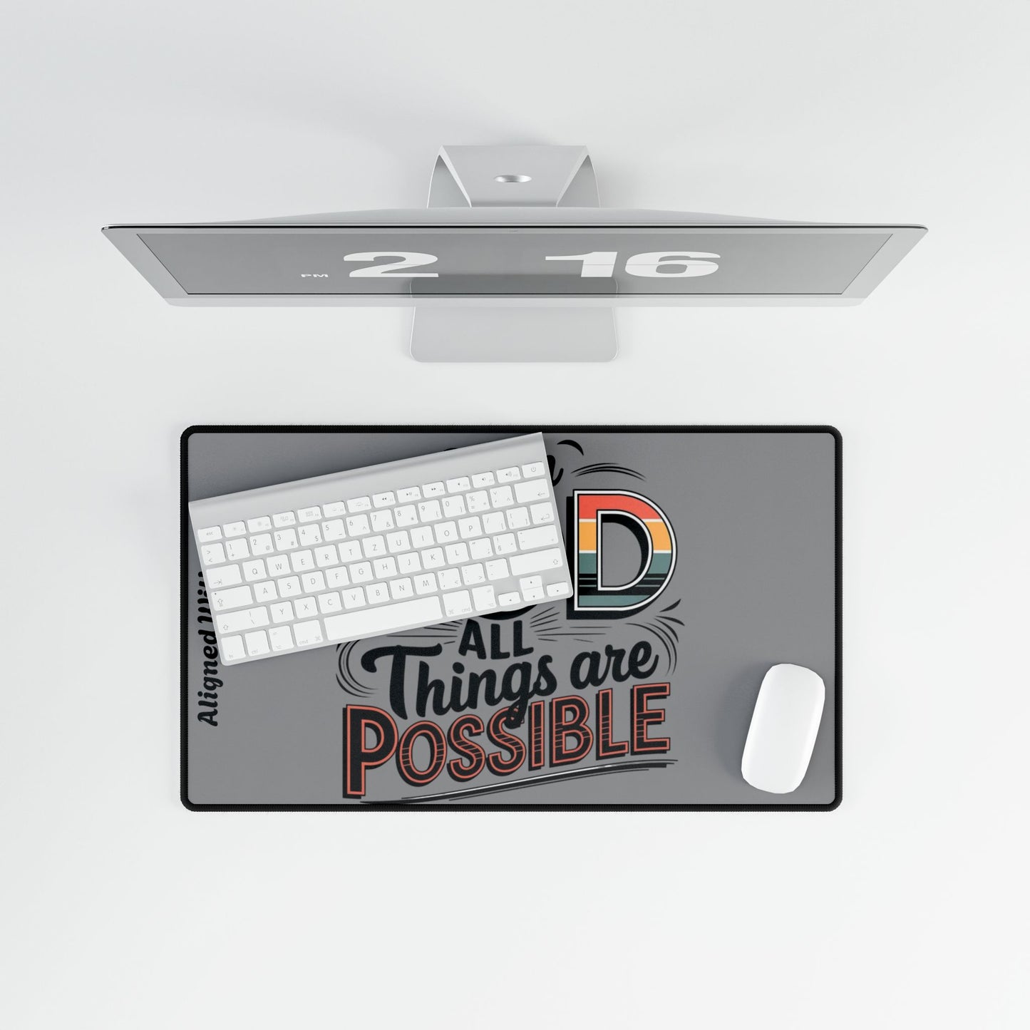 With God All Things Are Possible - Desk Mat
