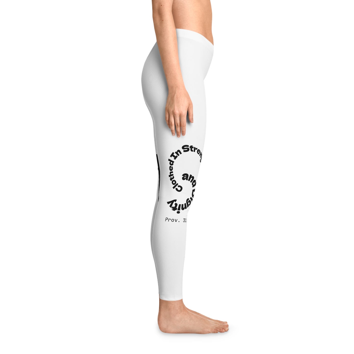 Ankle-Length Workout Leggings - White/Black