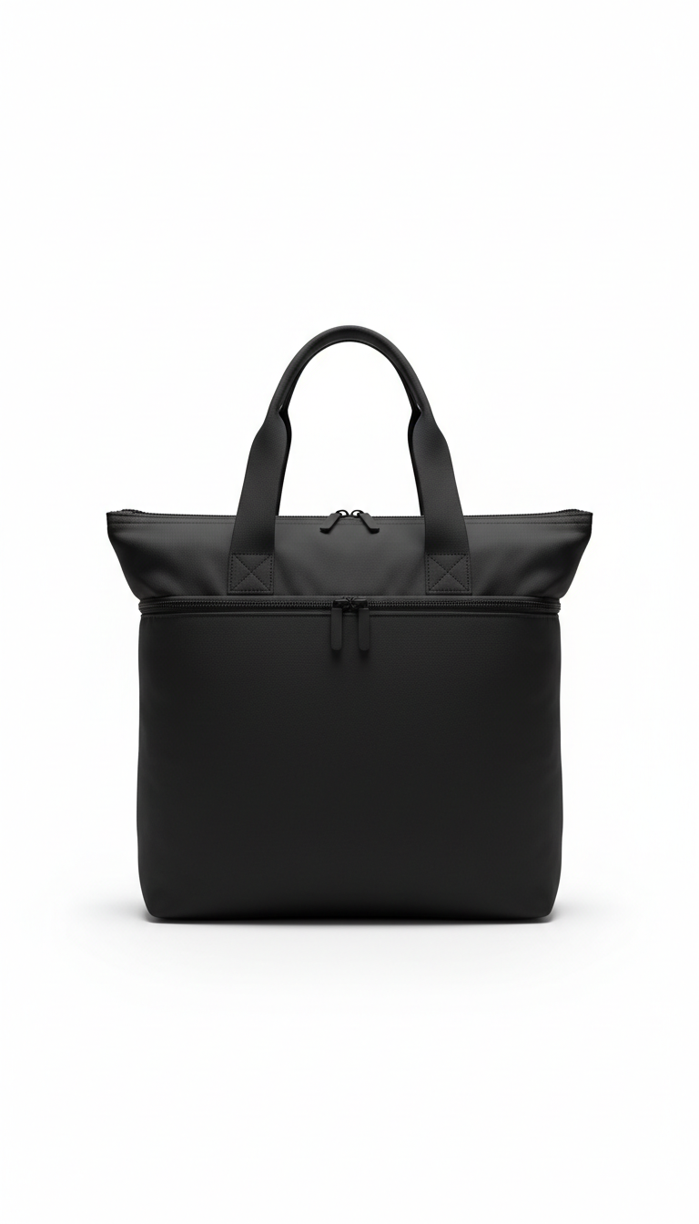 Charcoal black scripture tote bag