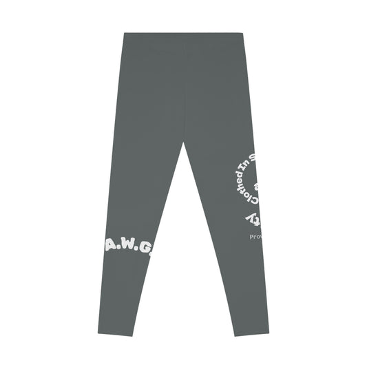 Ankle-Length Leggings - Dark Grey/White