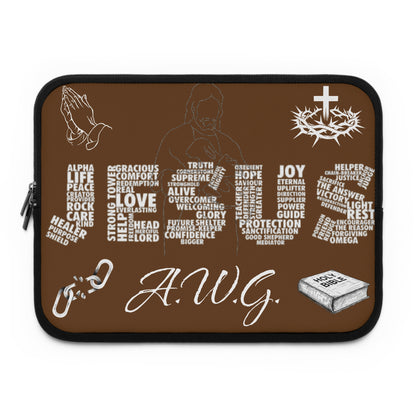 Jesus Laptop Sleeve - Brown