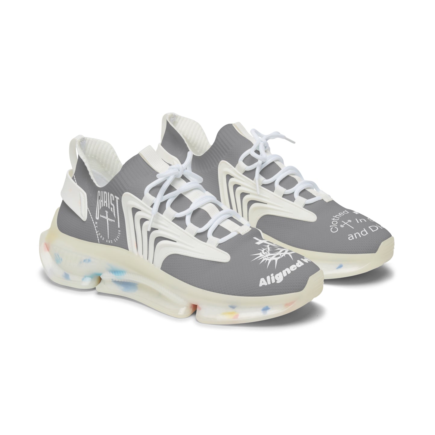 Women's Mesh Sneakers — Dark Grey/Black & Light Grey/White Athletic Shoes