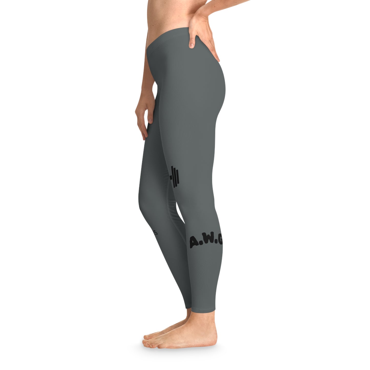 Ankle-Length Workout Leggings - Dark Grey/Black