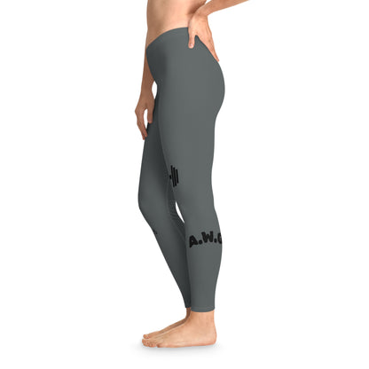 Ankle-Length Workout Leggings - Dark Grey/Black