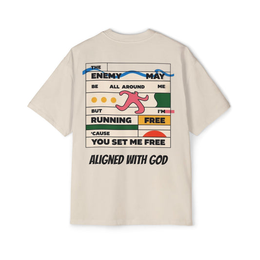 Jesus Set Me Free - Men's Heavy Oversized Tee