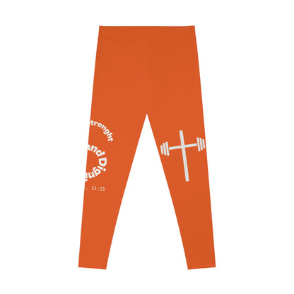Ankle-Length Workout Leggings - Orange