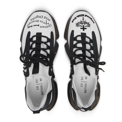 Women's Mesh Sneakers — Black/White & Black/White Athletic Shoes
