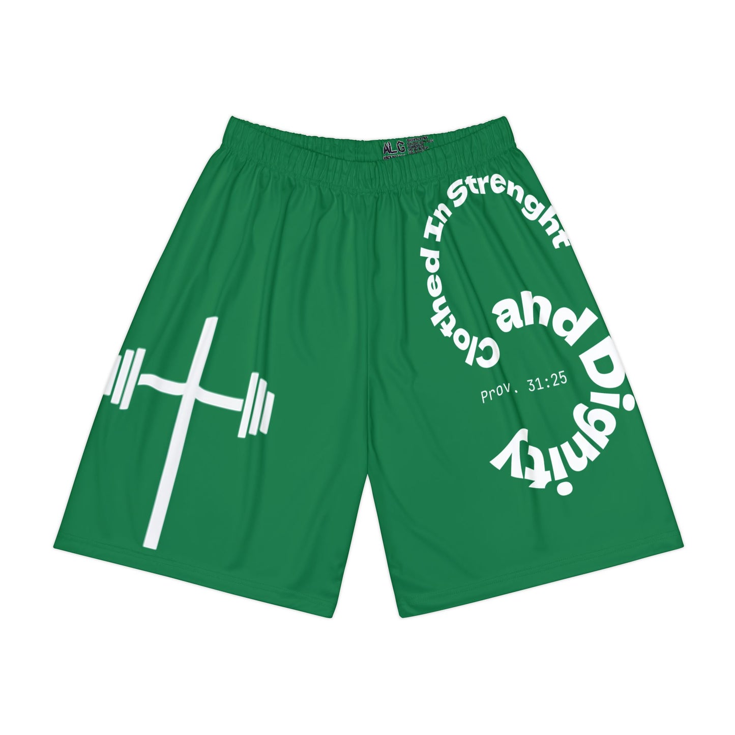 Gym Shorts - Dark Green/White