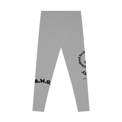 Ankle-Length Workout Leggings - Light Grey/Black