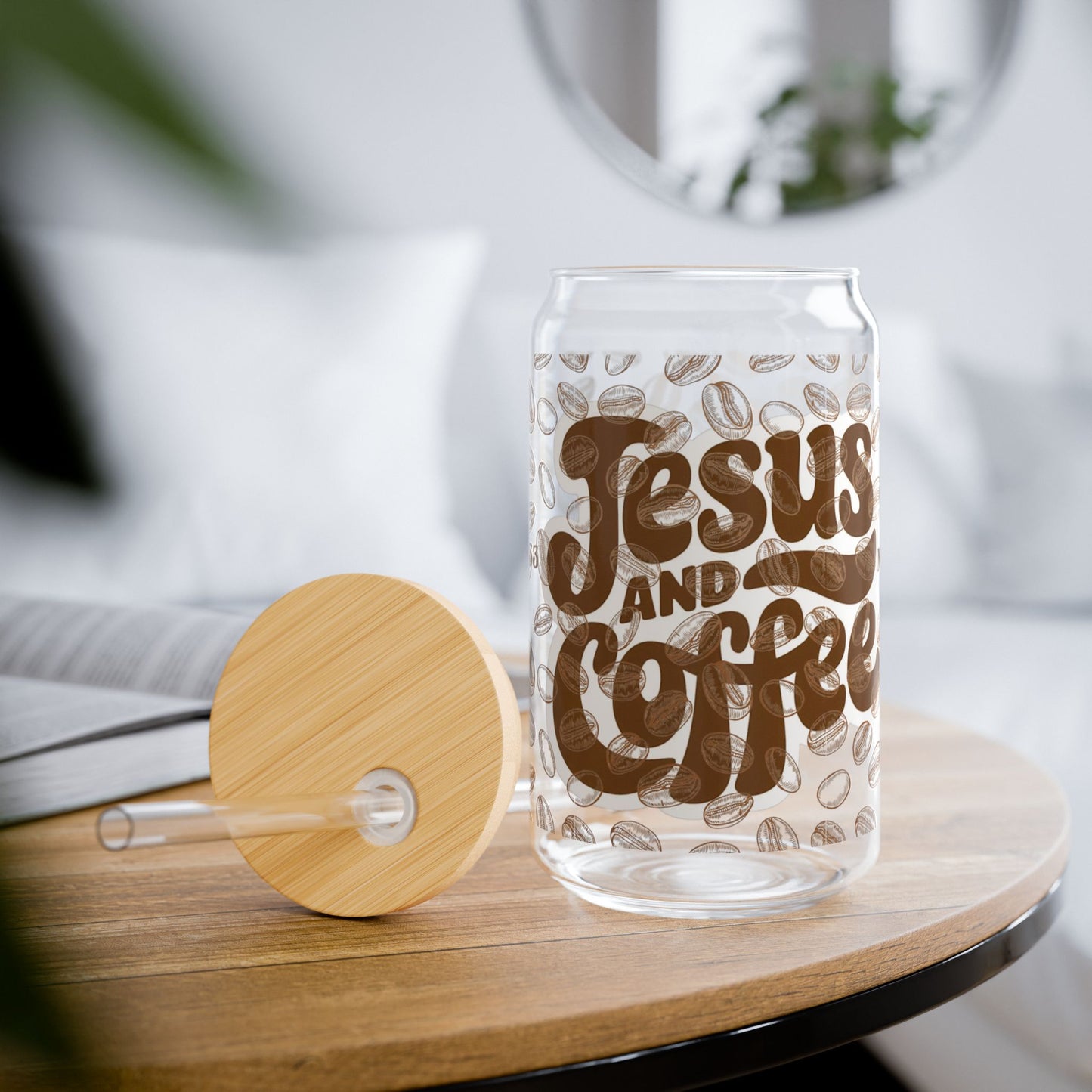 Sipper Glass - Jesus and Coffee