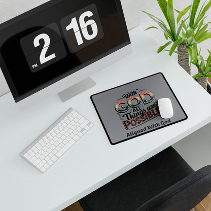 With God All Things Are Possible - Desk Mat