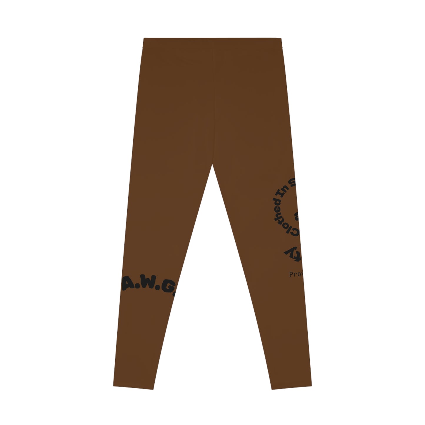 Ankle-Length Workout Leggings - Brown/Black