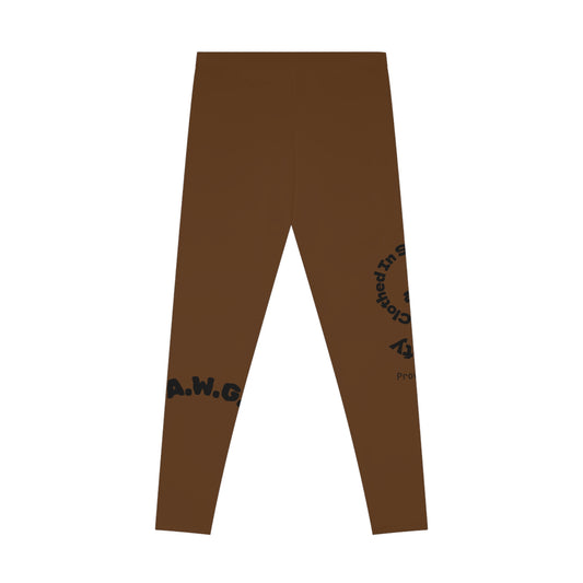 Ankle-Length Workout Leggings - Brown/Black