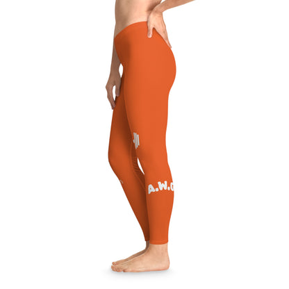 Ankle-Length Workout Leggings - Orange