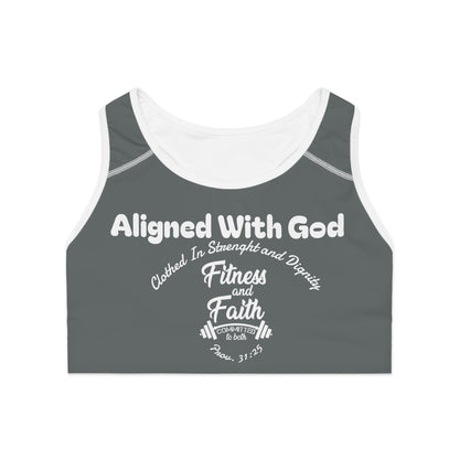 Layering Sports Bra - Dark Grey/White