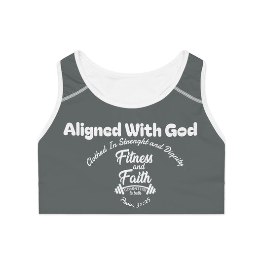 Layering Sports Bra - Dark Grey/White