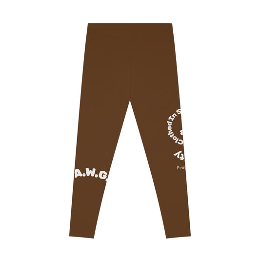 Ankle-Length Leggings - Brown