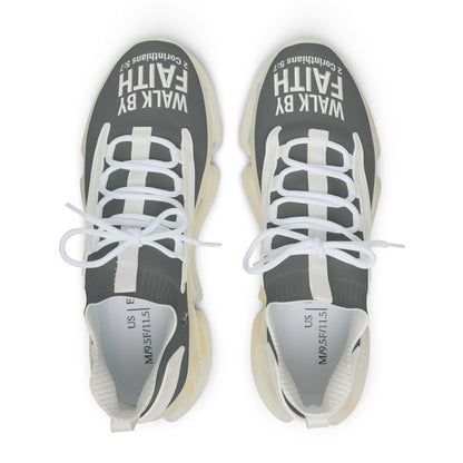 Walk by Faith Men's Mesh Sneakers — Dark Grey/White Athletic Faith Shoes