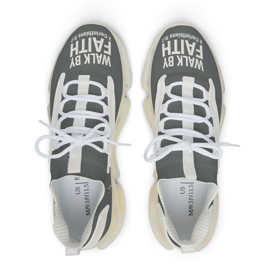 Walk by Faith Men's Mesh Sneakers — Dark Grey/White Athletic Faith Shoes