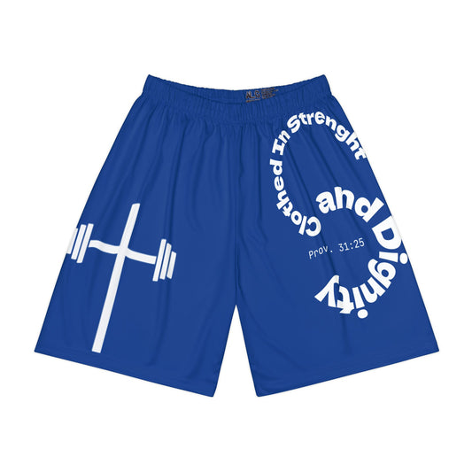 Gym Shorts - Dark Blue/White