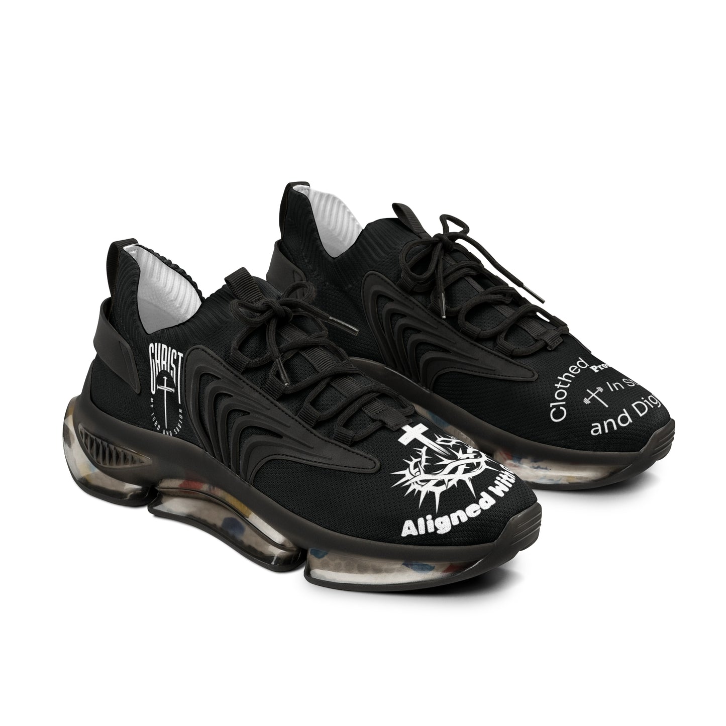 Men's Mesh Sneakers — Black/White & Black/White Athletic Shoes