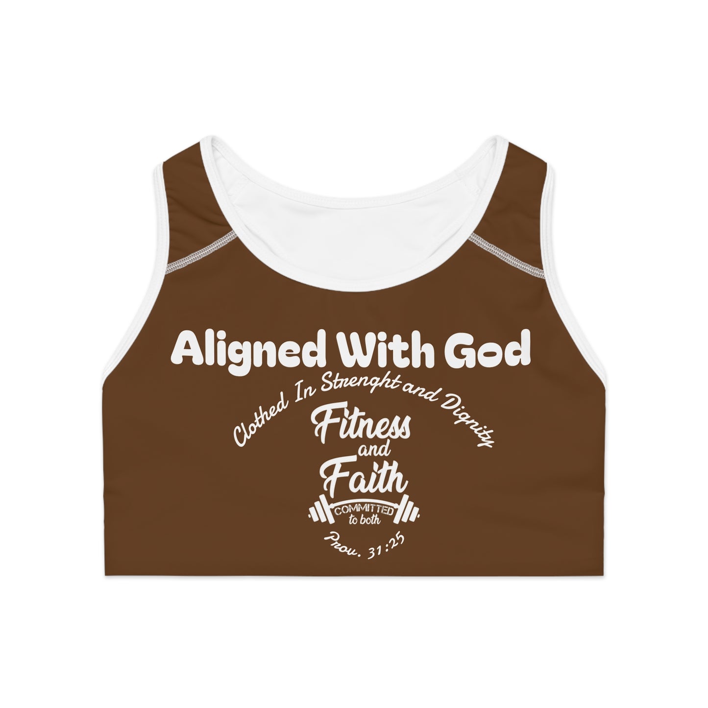 Layering Sports Bra - Brown/White