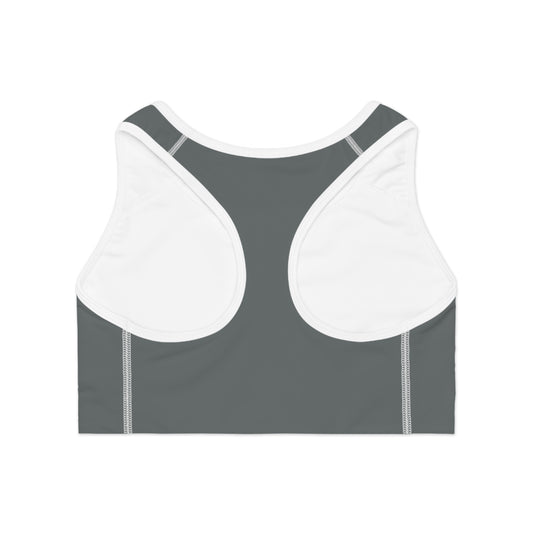 Layering Sports Bra - Dark Grey/White