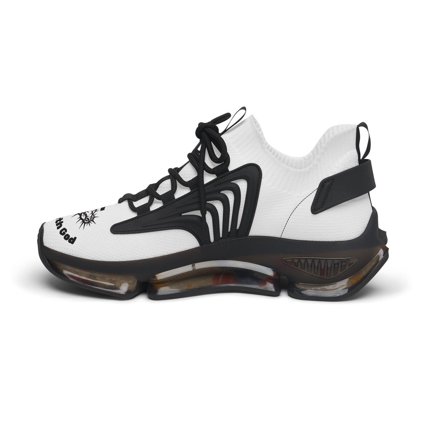 Women's Mesh Sneakers — Black/White & Black/White Athletic Shoes