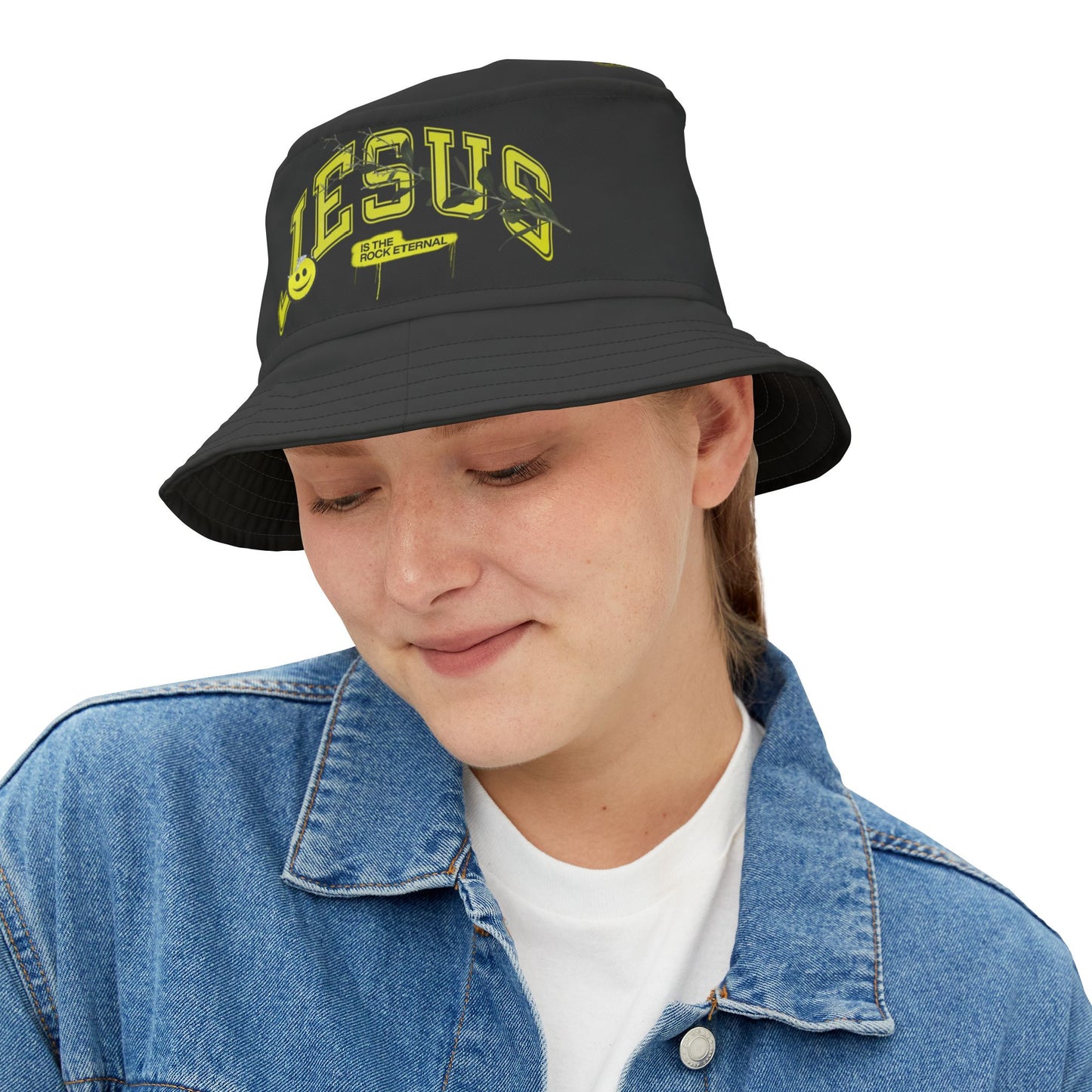 Jesus is the Rock Eternal Bucket Hat