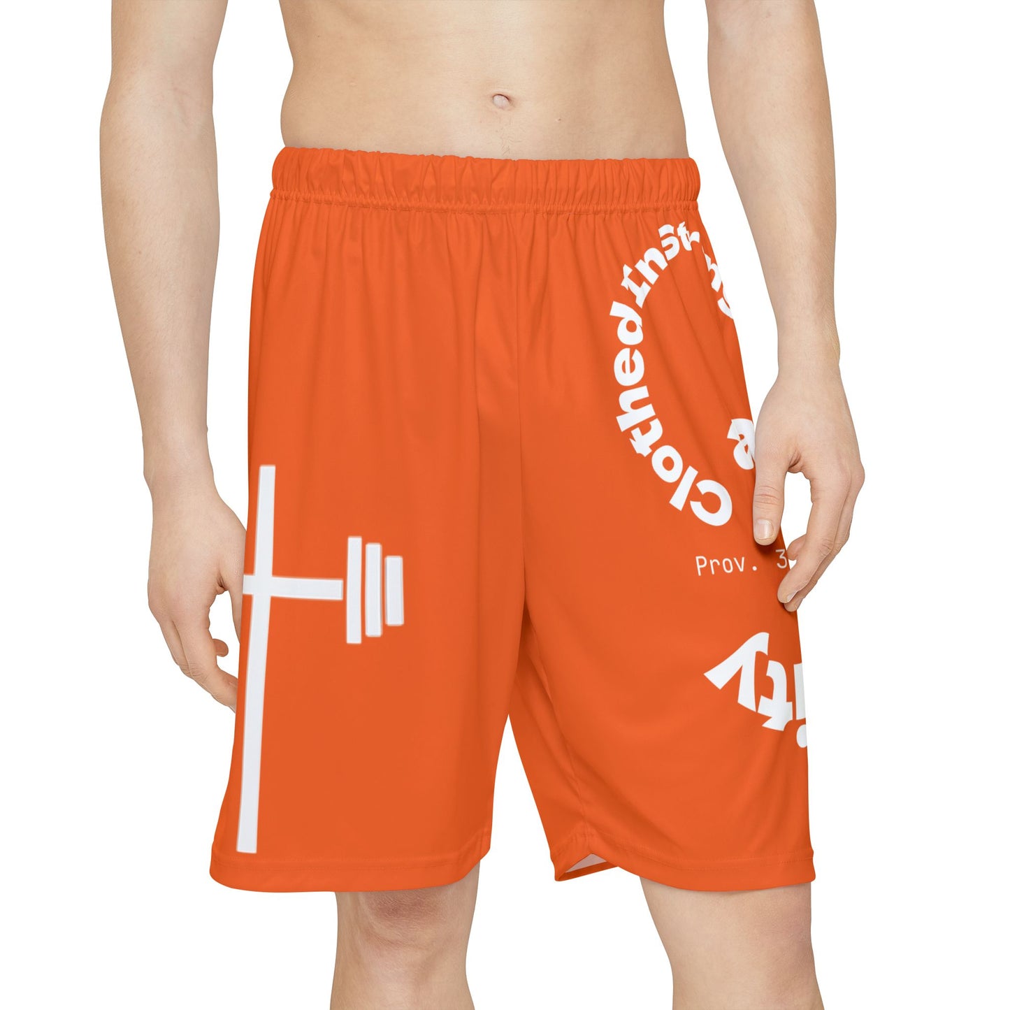 Gym Shorts - Orange/White