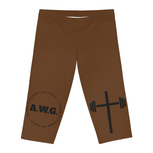 Capri Leggings - Brown/Black