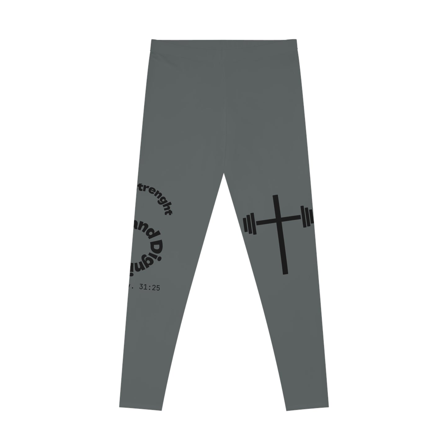 Ankle-Length Workout Leggings - Dark Grey/Black