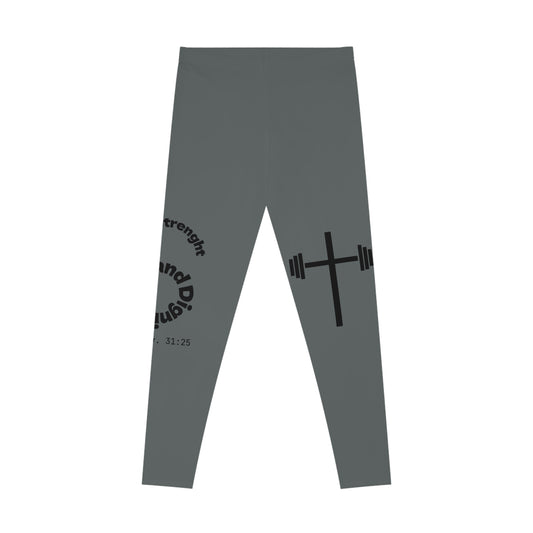 Ankle-Length Workout Leggings - Dark Grey/Black