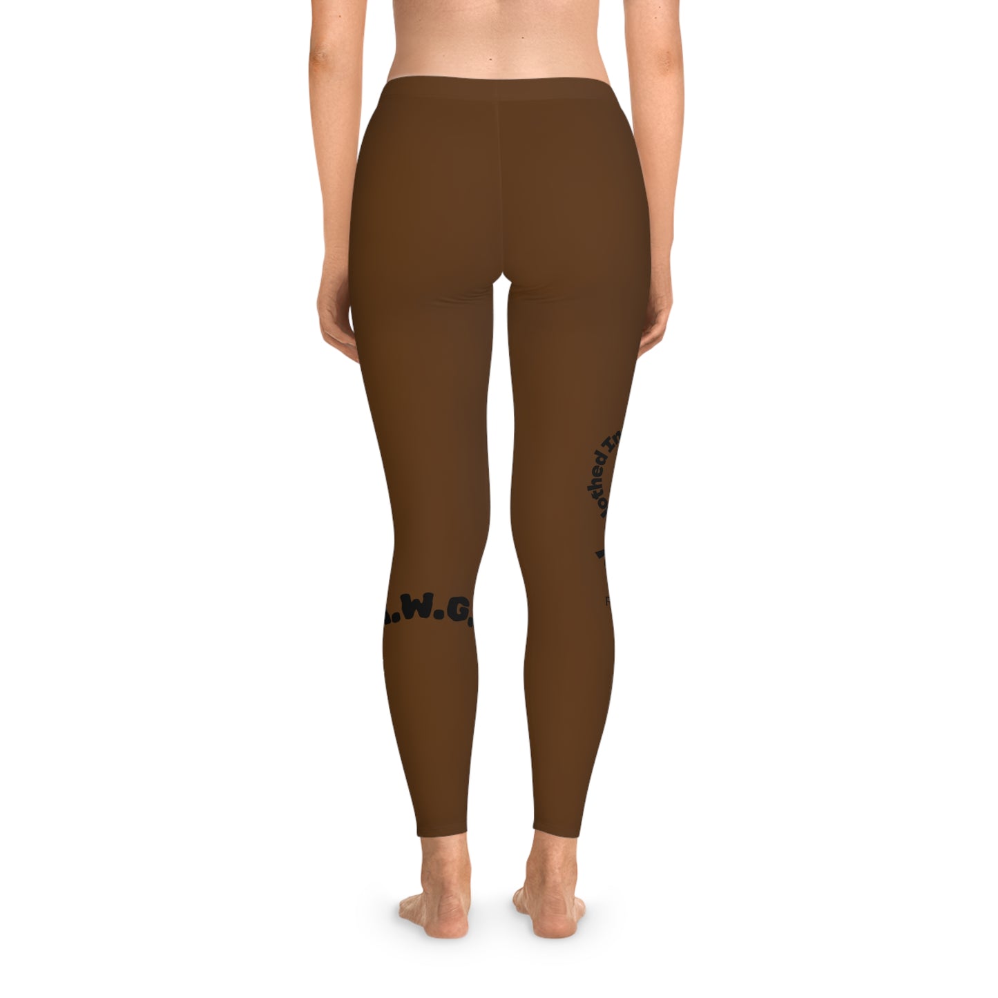 Ankle-Length Workout Leggings - Brown/Black