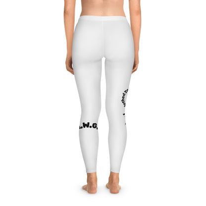 Ankle-Length Workout Leggings - White/Black