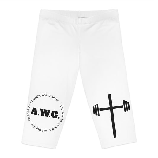 Capri Leggings - White/Black