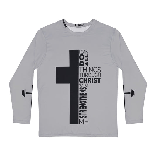 I Can do All things Through Christ - Long Sleeve - Light Grey/Black